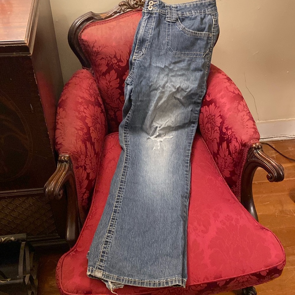 Very worn natural distressed Vintage Angel Jean